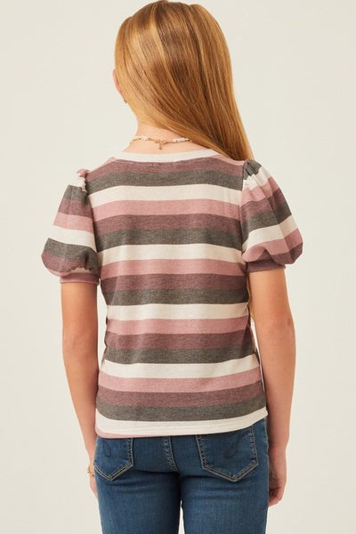 Rosie Stripe Puff Sleeve Tee