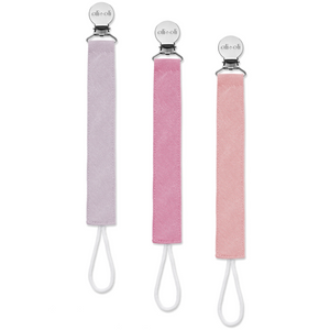 Ali & Oli Linen 3 Pack Pacifier Clips