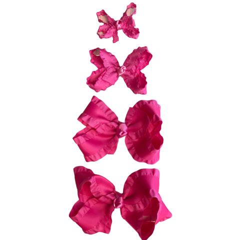 Solid Ruffle Ribbon Bow (More Colors Available)