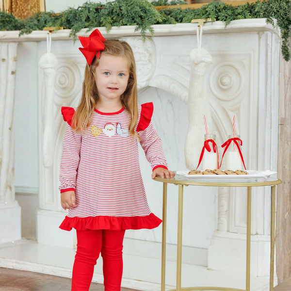 Santa's Treats L'S Ruffle Pant Set