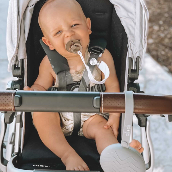 Ali & Oli Linen 3 Pack Pacifier Clips