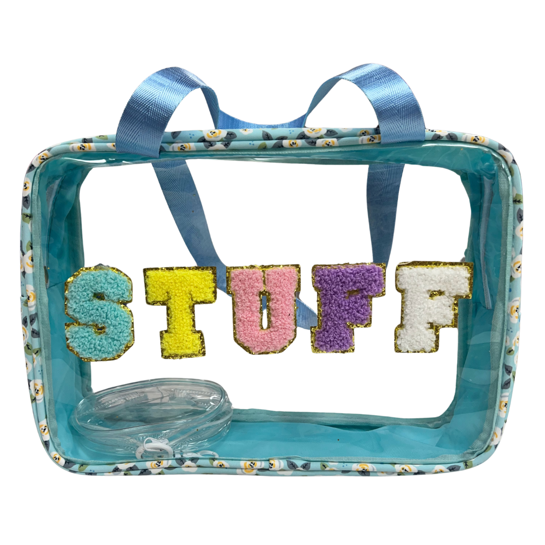 Blue Floral Cosmetic Bag