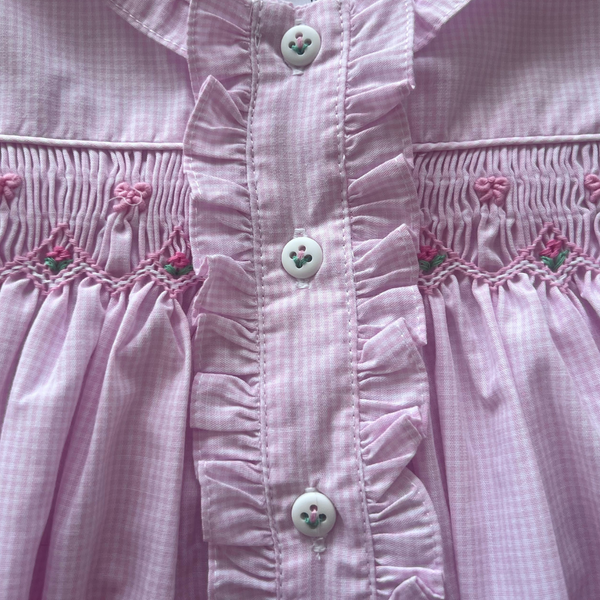 Bow & Blossom Pink Smocked Pant Set