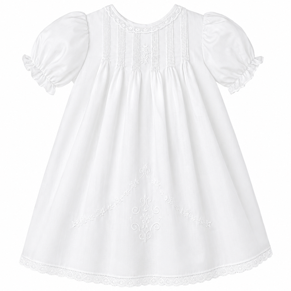 Heirloom Collection Pin Tucks & Embroidered Slip Dress