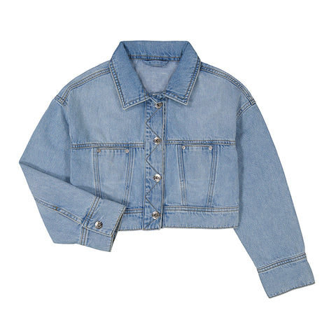 denim jacket with buttons down the middle
