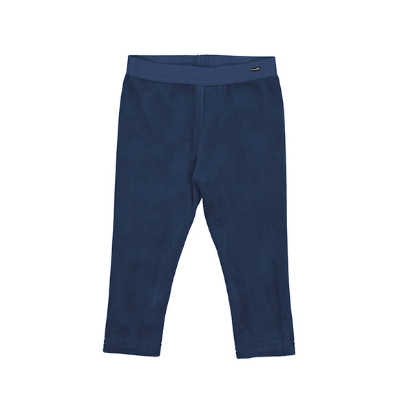 Navy Soft velvet leggings with a stretchy waistband and a cozy feel