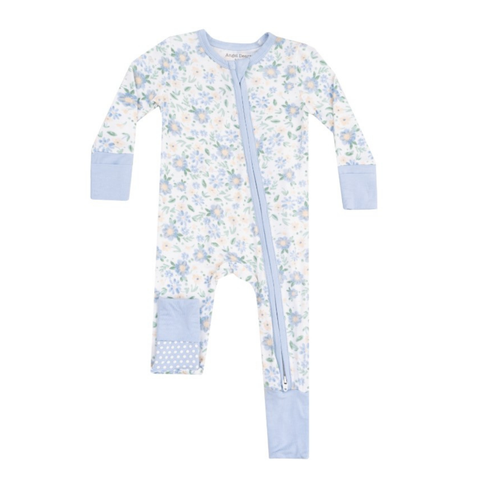 blue and yellow floral coverall