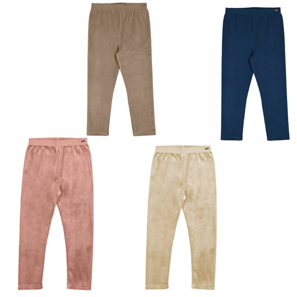 Soft velvet leggings with a stretchy waistband and a cozy feel