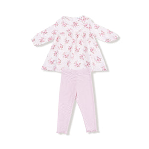 Belle Rosette Dot - Petal Collar Dress + Legging