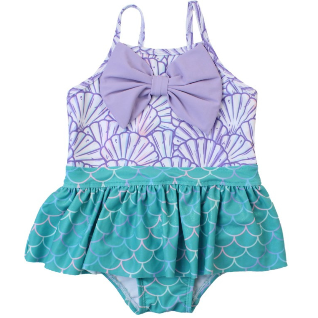 Magical Mermaid Big Bow Skirted One Piece