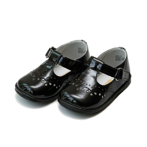 Black birdie leather t strap mary jane shoe