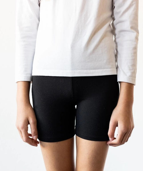 Black biker style short for wearing under dresses