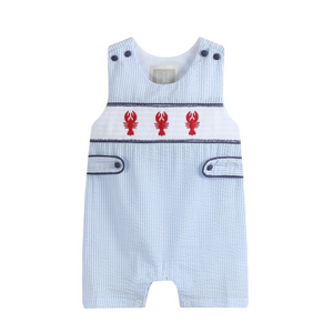 Blue Stripe Crawfish Smocked Shortall