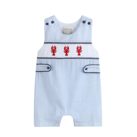 Blue Stripe Crawfish Smocked Shortall