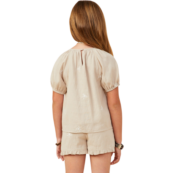Bow Embroidered Short Set