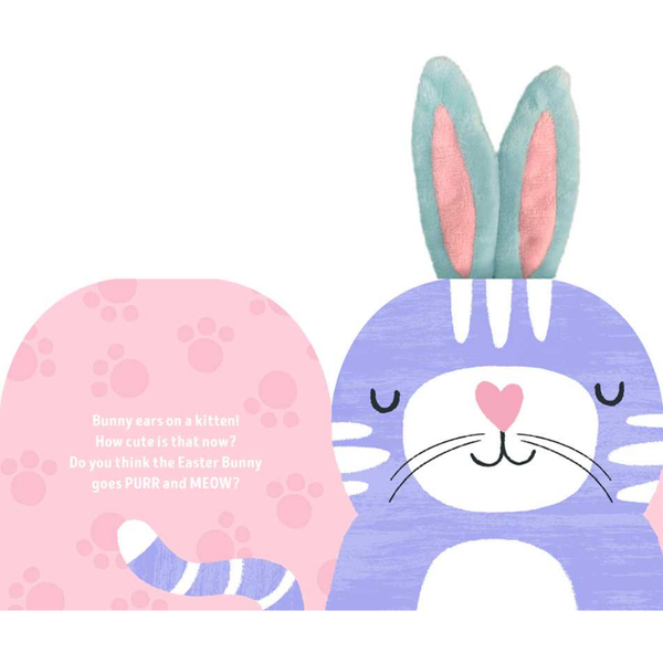Two colorful bunny masks with text on a white background