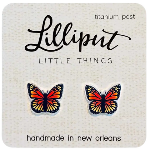 monarch butterfly resin earrings