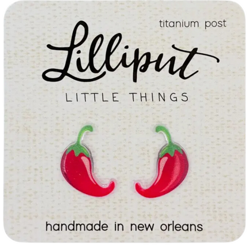 acrylic chili pepper stud style earrings
