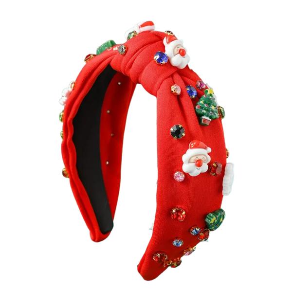 Christmas Rhinestone Knot Headband