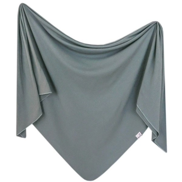 Copper pearl Knit blanket in Moss