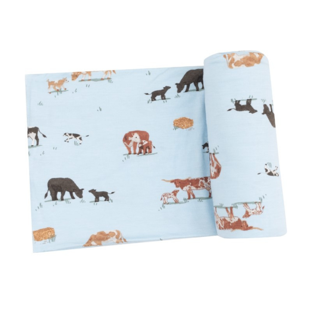Cow Families Swaddle Blanket