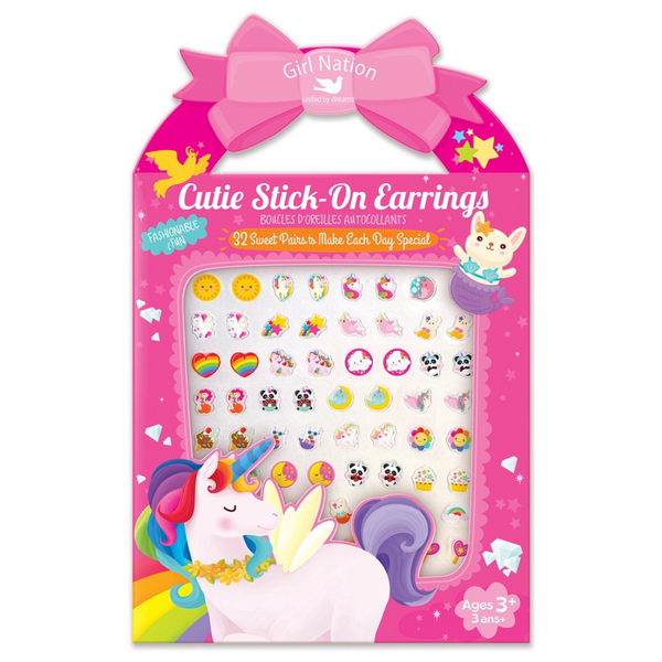 Cutie Stick-On Earrings and Nail Sticker Gift Set- Unicorn