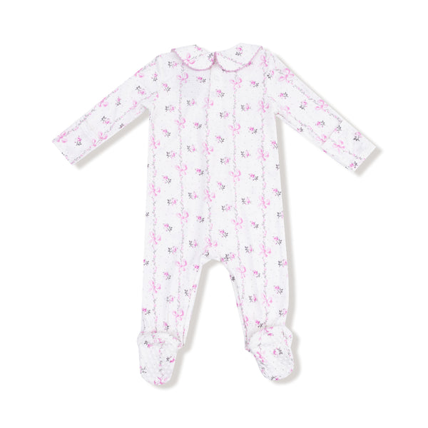  Back view of the same footie, showing full-body print and attached feet