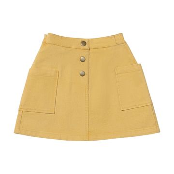 Daphne Button Front Skirt – Gold
