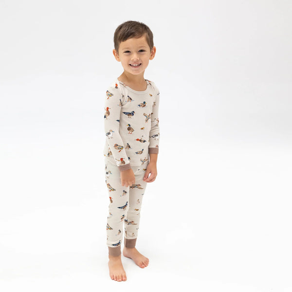 Ducks Long Sleeve Waffle Weave Loungewear Set