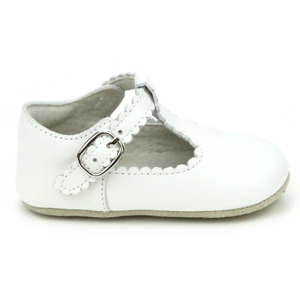Elodie Scalloped T-Bar Crib Shoe