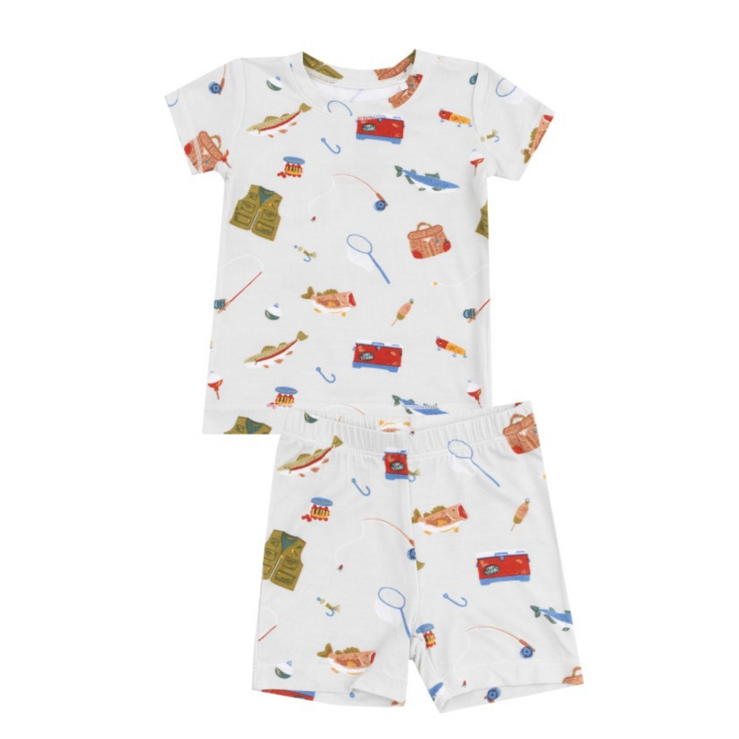 Fishing Things Green Loungewear Short Set