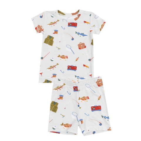 Fishing Things Green Loungewear Short Set