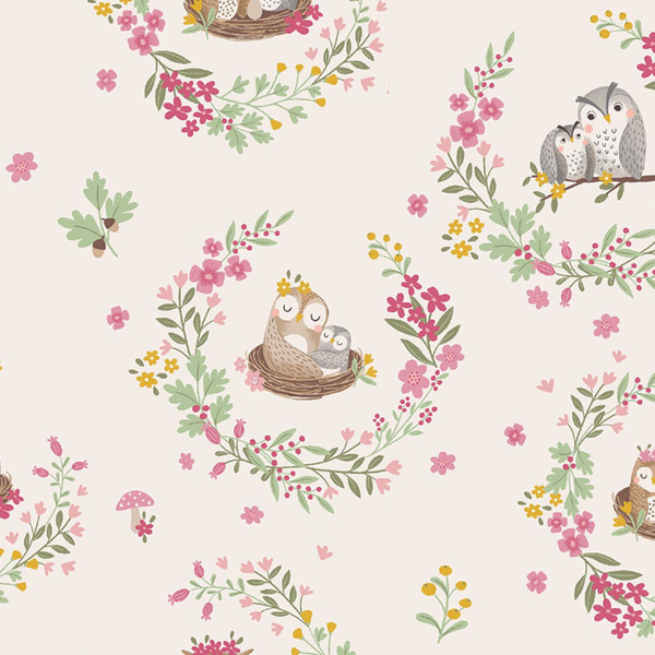 Floral Owl Families - Kimono Gown