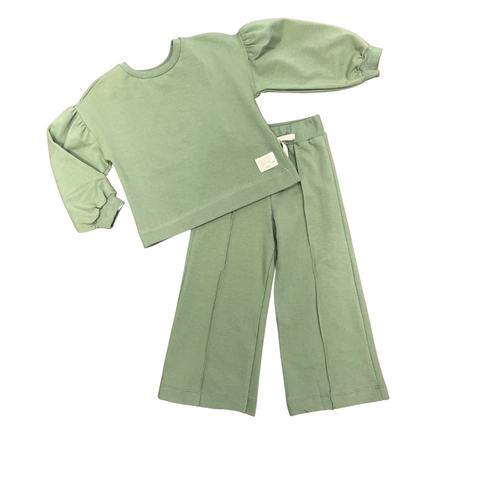 Sage Green Top and Pants Set