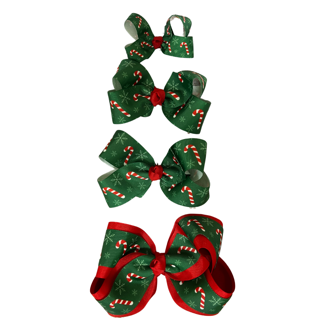 Green bows with candy canes 