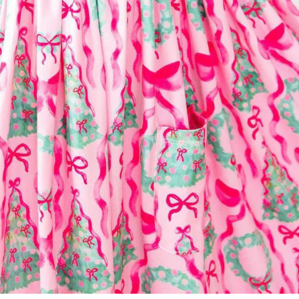 Jingle Bows L/S Pocket Twirl Dress