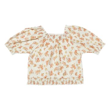 Julie Orange Floral Blouse