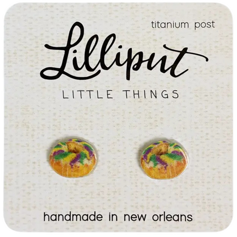 mardi gras king cake post style earrings
