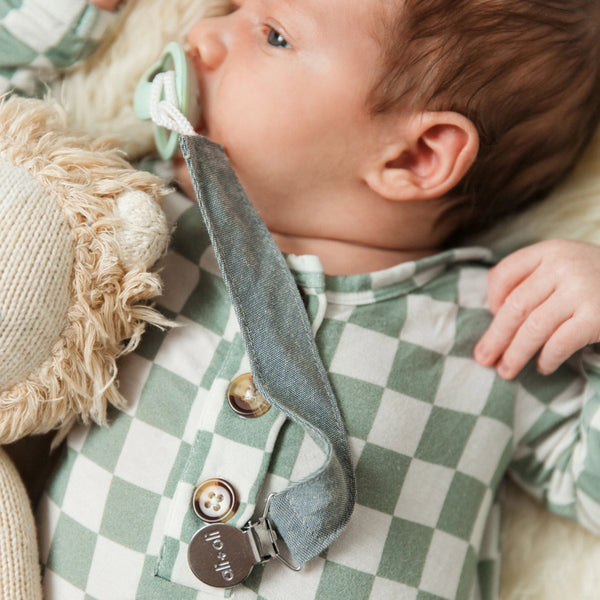 Ali & Oli Linen 3 Pack Pacifier Clips