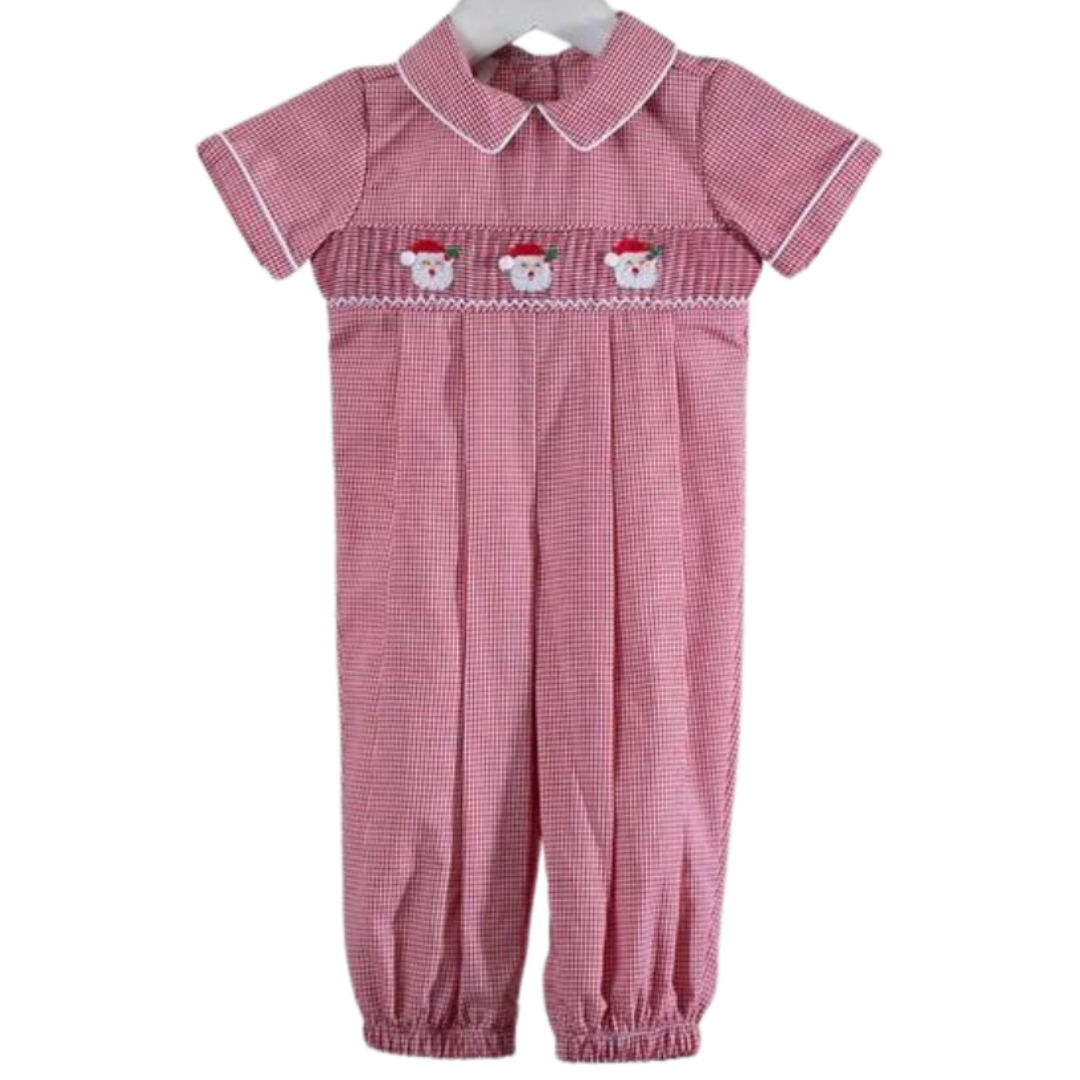 Little Claus Red Gingham Caleb Romper