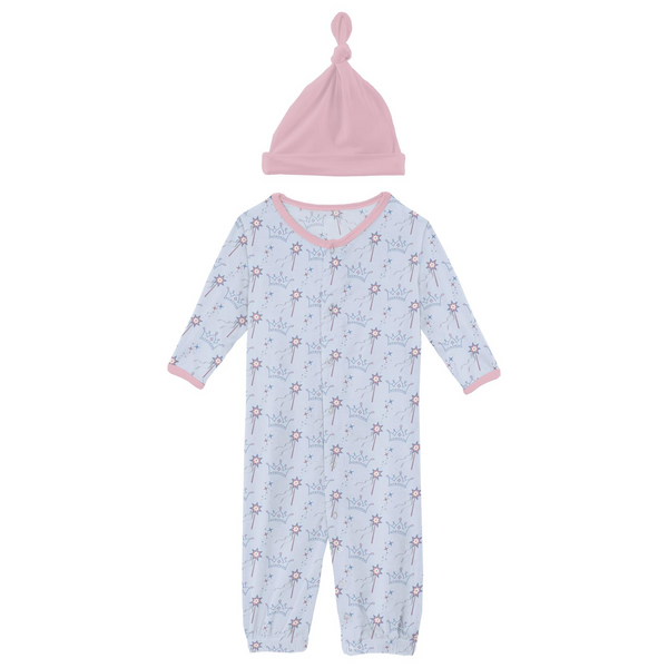 Print Layette Converter Gown & Hat Set Dew Magical Princess