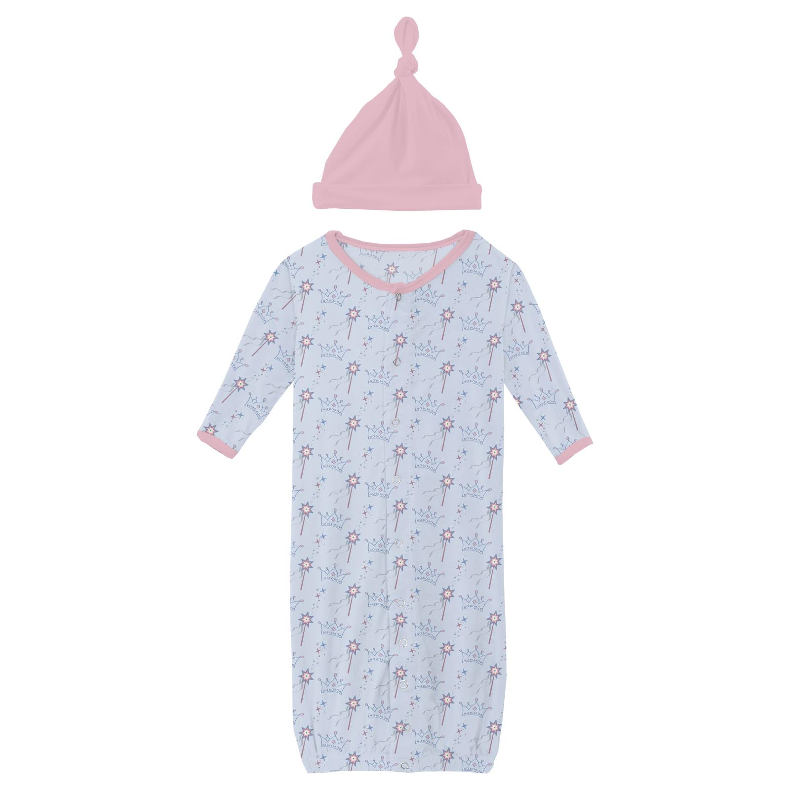 Print Layette Converter Gown & Hat Set Dew Magical Princess