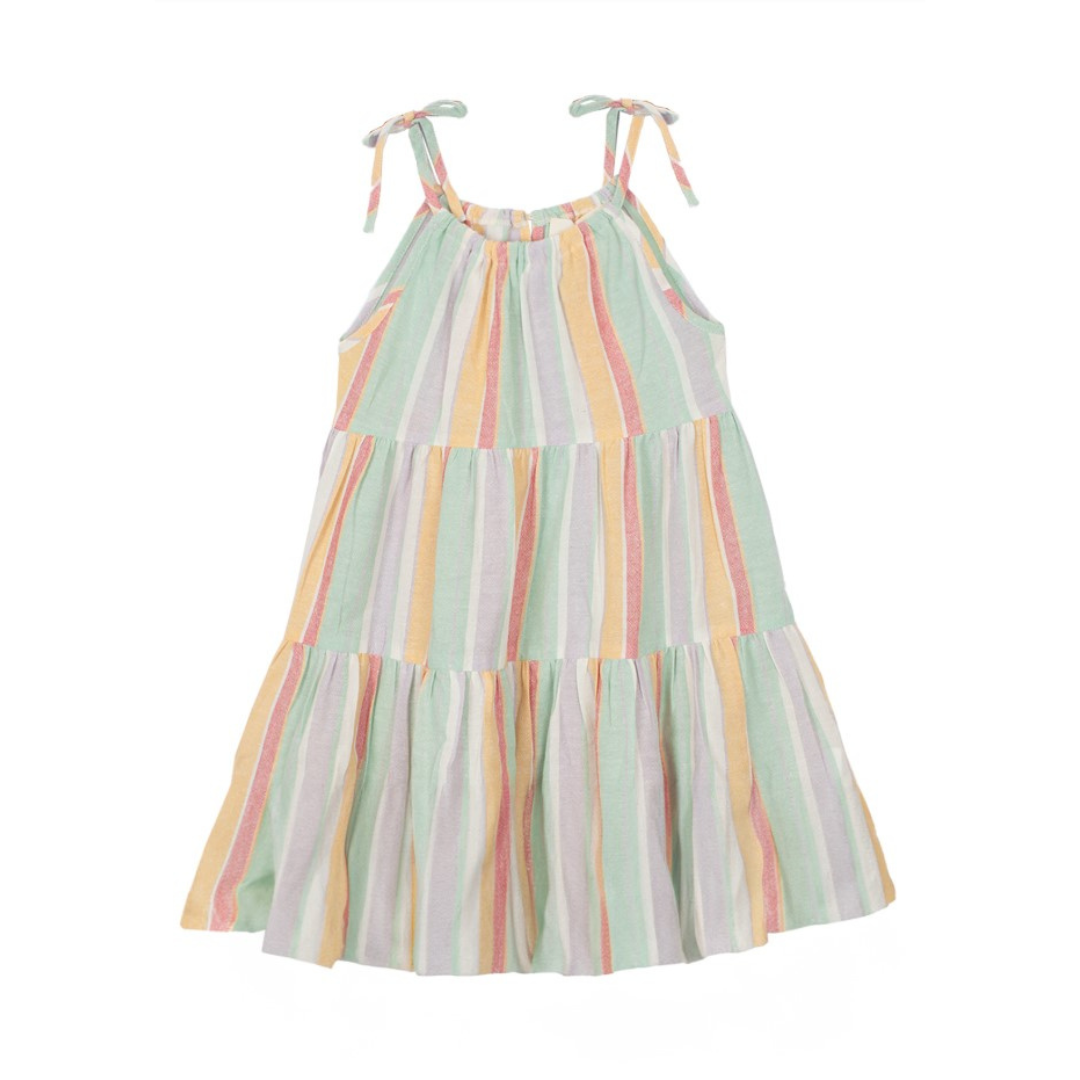 multicolored vertical striped dress