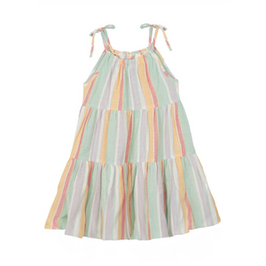 multicolored vertical striped dress