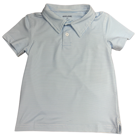 Micro Light Blue and White Polo