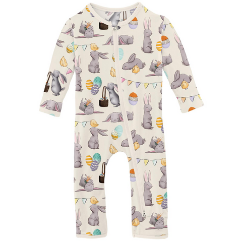 Natural Egg Hunt Coverall with 2 Way Zipper