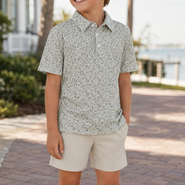 boy wearing the outdoorsman polo