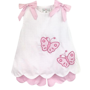 Pink Suntop/Shorts with Butterfly Applique