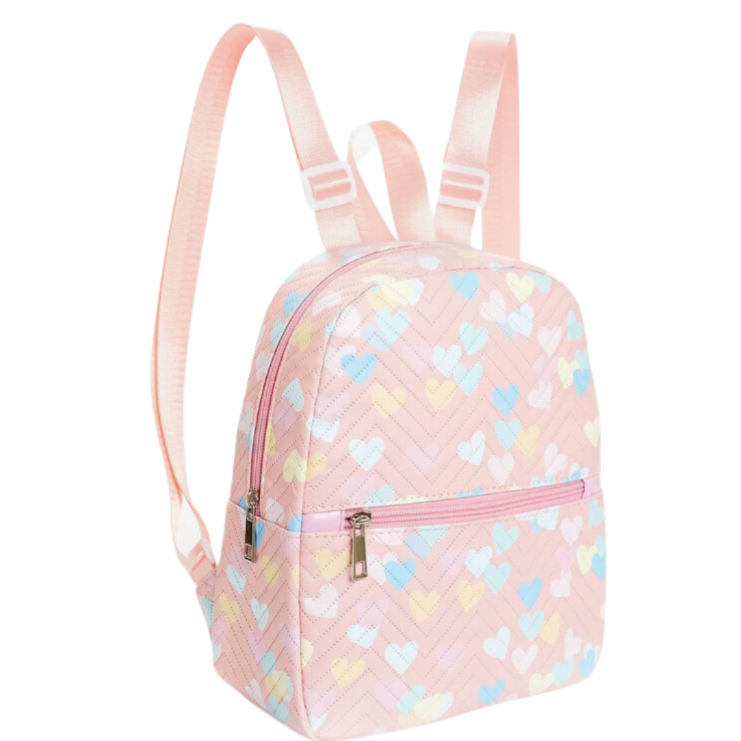 Pink Chevron Heart Backpack