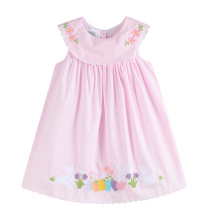 pink easter applique dress